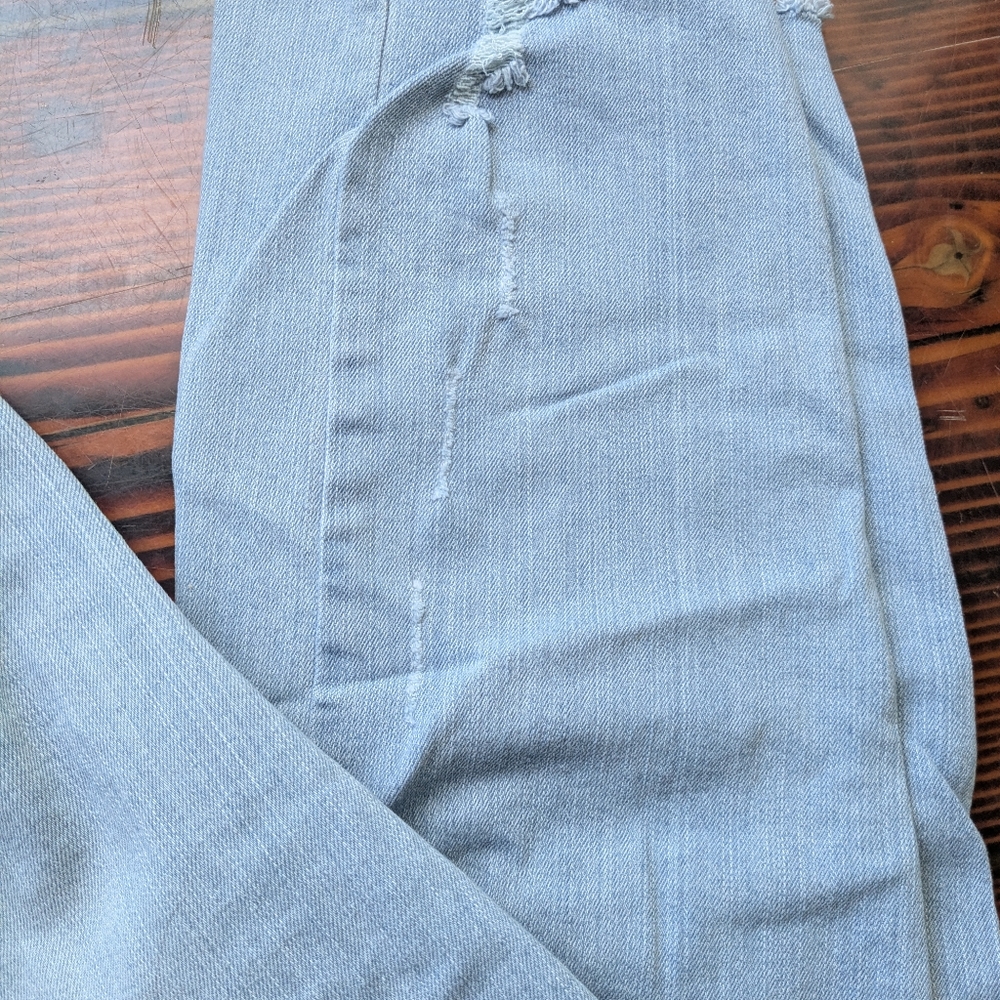d.jeans Light Wash Distressed Straight-Leg Jeans Women’s Size 14 - Picture 4 of 4